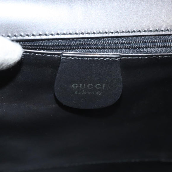 GUCCI Shoulder Bag Leather Brown Gold Auth 118429