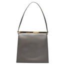 GUCCI Shoulder Bag Leather Brown Gold Auth 118429-2