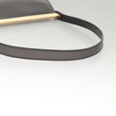 GUCCI Shoulder Bag Leather Brown Gold Auth 118429-7