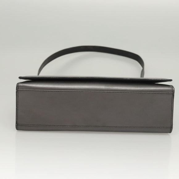 GUCCI Shoulder Bag Leather Brown Gold Auth 118429