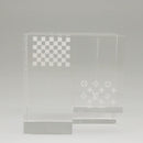 LOUIS VUITTON Paperweight 3D Paper Weight Crystal glass Clear LV Auth 118434-4