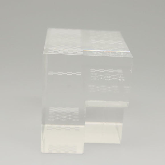 LOUIS VUITTON Paperweight 3D Paper Weight Crystal glass Clear LV Auth 118434