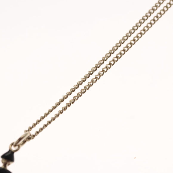 CHANEL Bike Necklace metal Silver CC Auth 118435