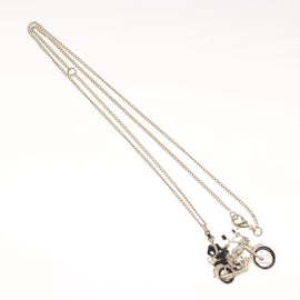 CHANEL Bike Necklace metal Silver CC Auth 118435 - 0