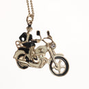 CHANEL Bike Necklace metal Silver CC Auth 118435-3