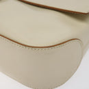 Salvatore Ferragamo Gancini Hand Bag Leather Beige Gold Auth 118442-14