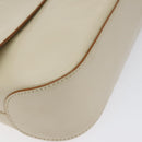Salvatore Ferragamo Gancini Hand Bag Leather Beige Gold Auth 118442-15