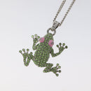 LOUIS VUITTON Collier LV Crazy Animals Frog Necklace Silver MP3390 Auth 118462-3