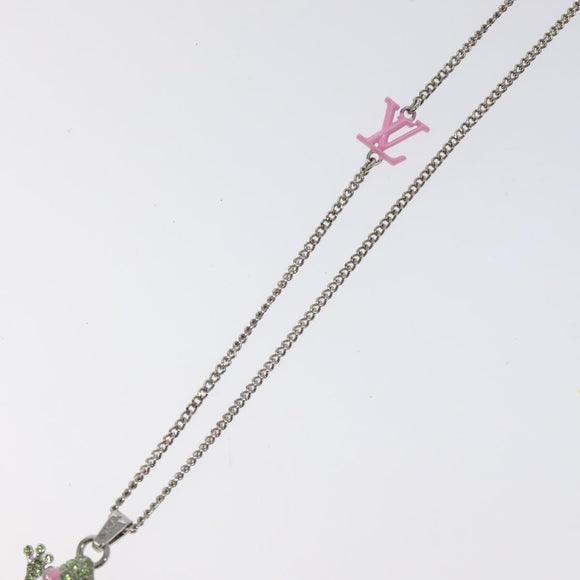 LOUIS VUITTON Collier LV Crazy Animals Frog Necklace Silver MP3390 Auth 118462