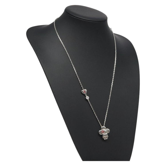 LOUIS VUITTON Pendant Vivienne Necklace metal Silver M00831 LV Auth 118463