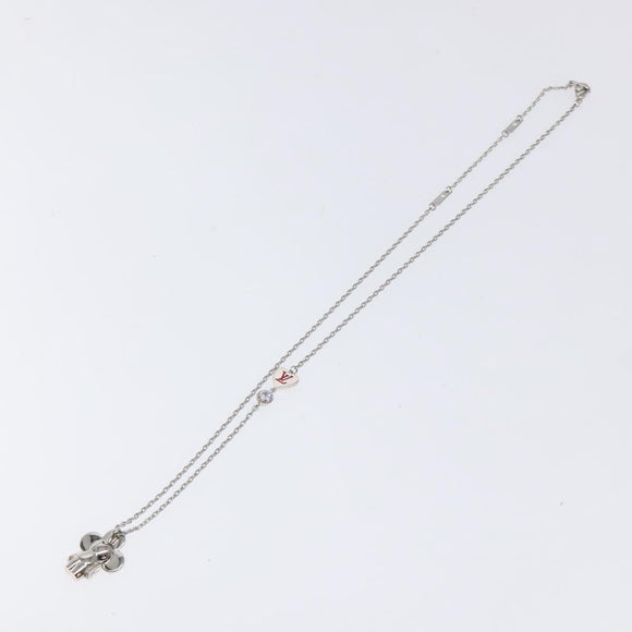 LOUIS VUITTON Pendant Vivienne Necklace metal Silver M00831 LV Auth 118463