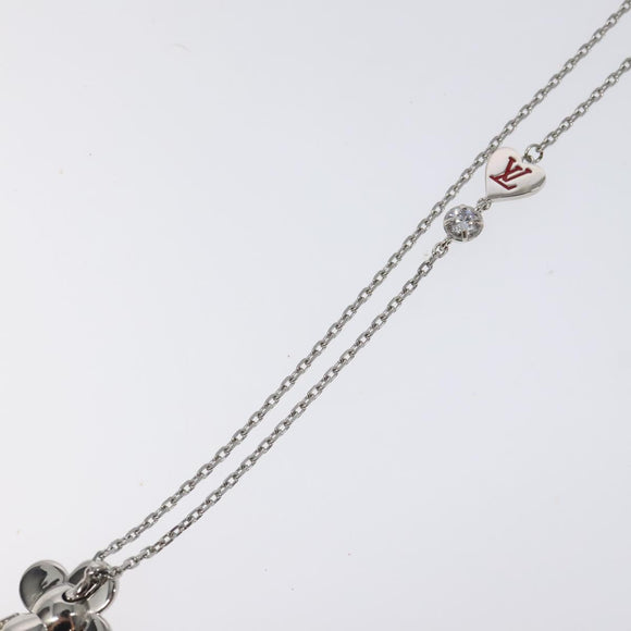 LOUIS VUITTON Pendant Vivienne Necklace metal Silver M00831 LV Auth 118463
