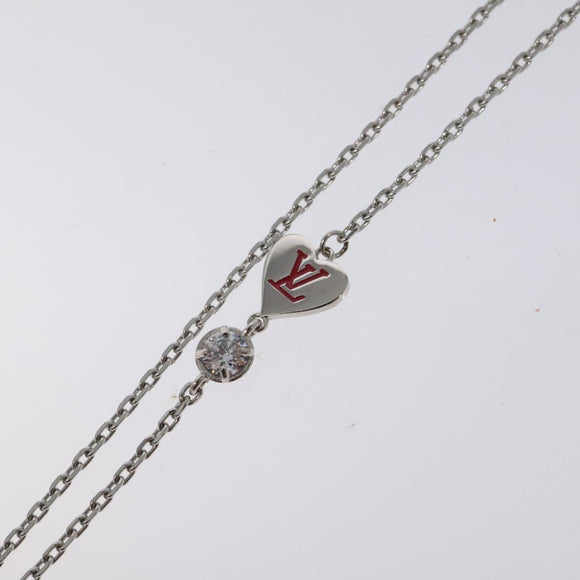 LOUIS VUITTON Pendant Vivienne Necklace metal Silver M00831 LV Auth 118463