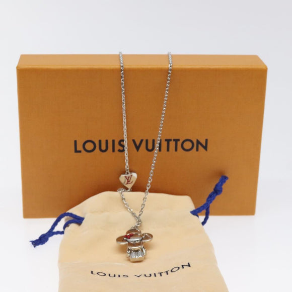 LOUIS VUITTON Pendant Vivienne Necklace metal Silver M00831 LV Auth 118463