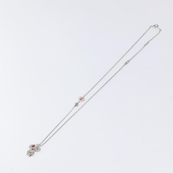 LOUIS VUITTON Pendant Vivienne Necklace metal Silver M00831 LV Auth 118463