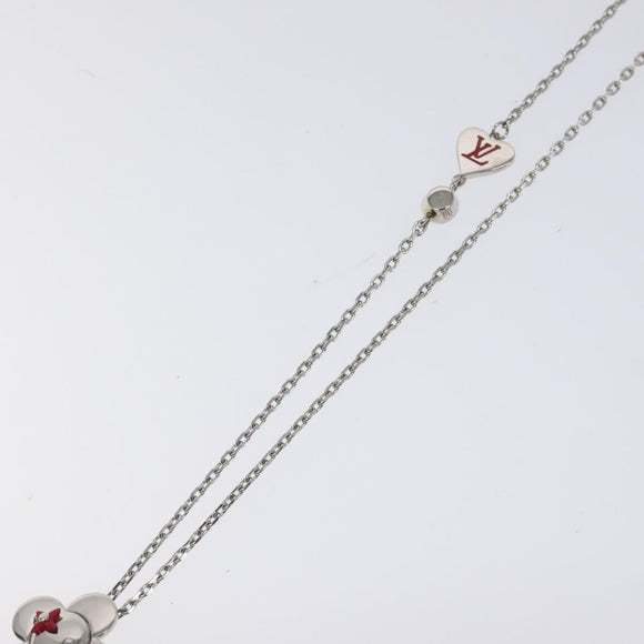 LOUIS VUITTON Pendant Vivienne Necklace metal Silver M00831 LV Auth 118463