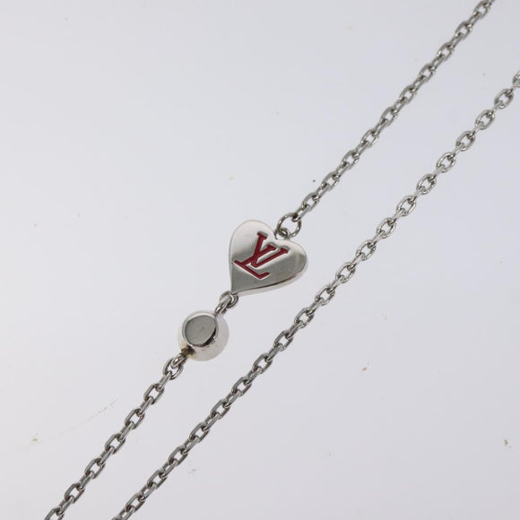 LOUIS VUITTON Pendant Vivienne Necklace metal Silver M00831 LV Auth 118463