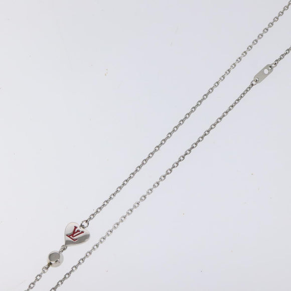 LOUIS VUITTON Pendant Vivienne Necklace metal Silver M00831 LV Auth 118463