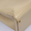 GUCCI Bamboo Hand Bag Leather 2way Beige Gold 002 2855 0322 0 Auth 118505-9