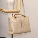 GUCCI Bamboo Hand Bag Leather 2way Beige Gold 002 2855 0322 0 Auth 118505-27