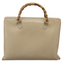 GUCCI Bamboo Hand Bag Leather 2way Beige Gold 002 2855 0322 0 Auth 118505-2