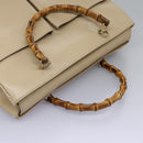 GUCCI Bamboo Hand Bag Leather 2way Beige Gold 002 2855 0322 0 Auth 118505-6