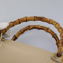 GUCCI Bamboo Hand Bag Leather 2way Beige Gold 002 2855 0322 0 Auth 118505-8