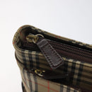 BURBERRY Nova Check Hand Bag Canvas Beige Gold Auth 118521-10