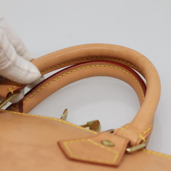 LOUIS VUITTON Nomad leather Alma Hand Bag Beige M85000 LV Auth 118529