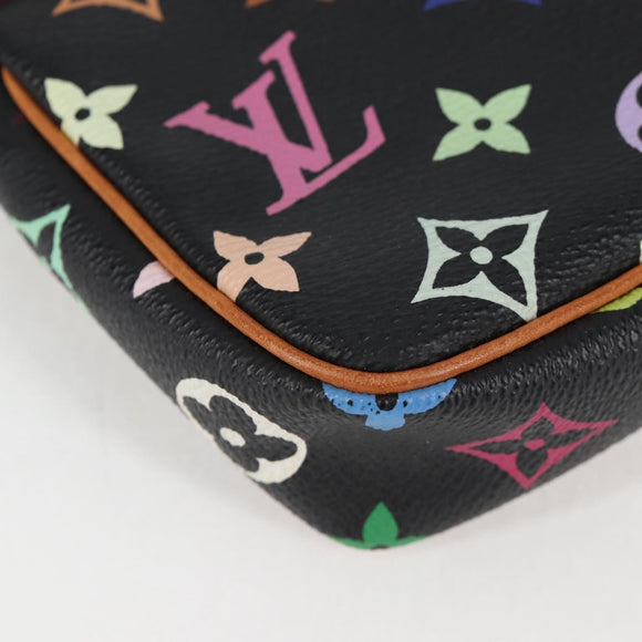 LOUIS VUITTON Monogram Multicolor Pochette Accessoires Black M92648 Auth 118531M