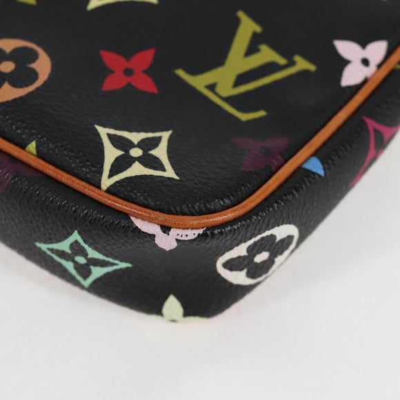 LOUIS VUITTON Monogram Multicolor Pochette Accessoires Black M92648 Auth 118531M