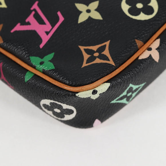LOUIS VUITTON Monogram Multicolor Pochette Accessoires Black M92648 Auth 118531M