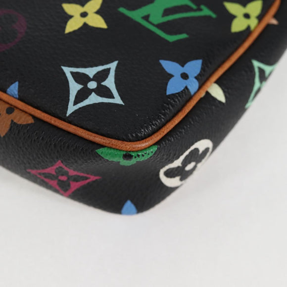 LOUIS VUITTON Monogram Multicolor Pochette Accessoires Black M92648 Auth 118531M