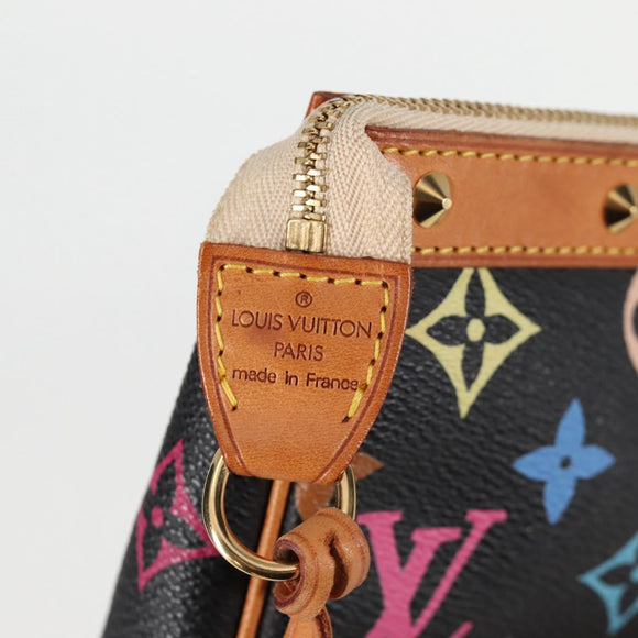 LOUIS VUITTON Monogram Multicolor Pochette Accessoires Black M92648 Auth 118531M