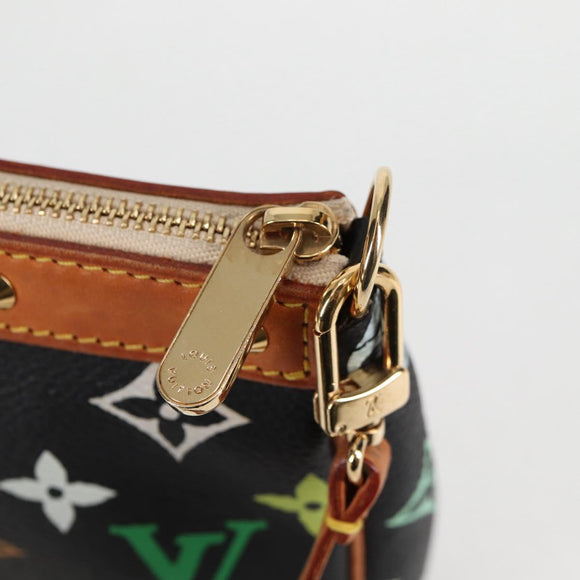 LOUIS VUITTON Monogram Multicolor Pochette Accessoires Black M92648 Auth 118531M