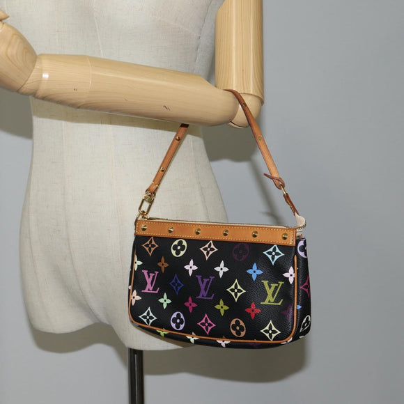 LOUIS VUITTON Monogram Multicolor Pochette Accessoires Black M92648 Auth 118531M