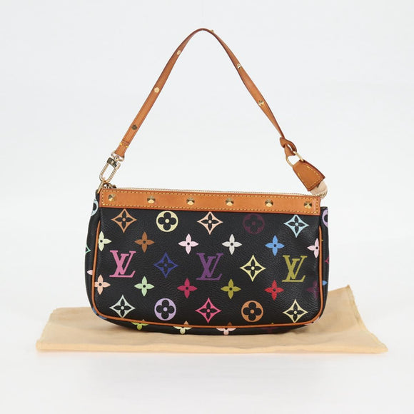 LOUIS VUITTON Monogram Multicolor Pochette Accessoires Black M92648 Auth 118531M