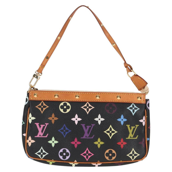 LOUIS VUITTON Monogram Multicolor Pochette Accessoires Black M92648 Auth 118531SAM
