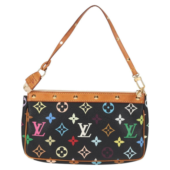 LOUIS VUITTON Monogram Multicolor Pochette Accessoires Black M92648 Auth 118531M
