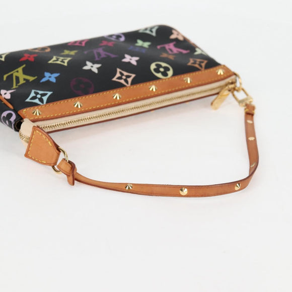 LOUIS VUITTON Monogram Multicolor Pochette Accessoires Black M92648 Auth 118531M