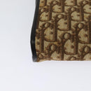 Christian Dior Trotter Canvas Shoulder Bag Brown Gold Auth 118537-15