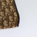 Christian Dior Trotter Canvas Shoulder Bag Brown Gold Auth 118537-16