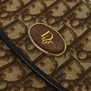 Christian Dior Trotter Canvas Shoulder Bag Brown Gold Auth 118537-17