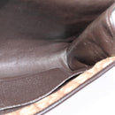 Christian Dior Trotter Canvas Shoulder Bag Brown Gold Auth 118537-19