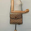 Christian Dior Trotter Canvas Shoulder Bag Brown Gold Auth 118537-21