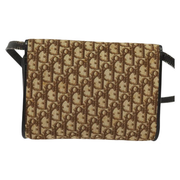Christian Dior Trotter Canvas Shoulder Bag Brown Gold Auth 118537 - 0