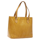 LOUIS VUITTON Monogram Vernis Houston Hand Bag Beige M91004 LV Auth 118545-1