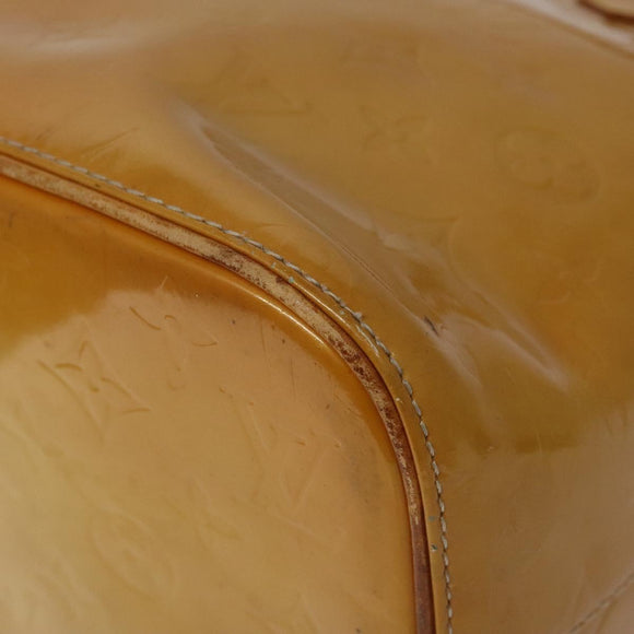 LOUIS VUITTON Monogram Vernis Houston Hand Bag Beige M91004 LV Auth 118545