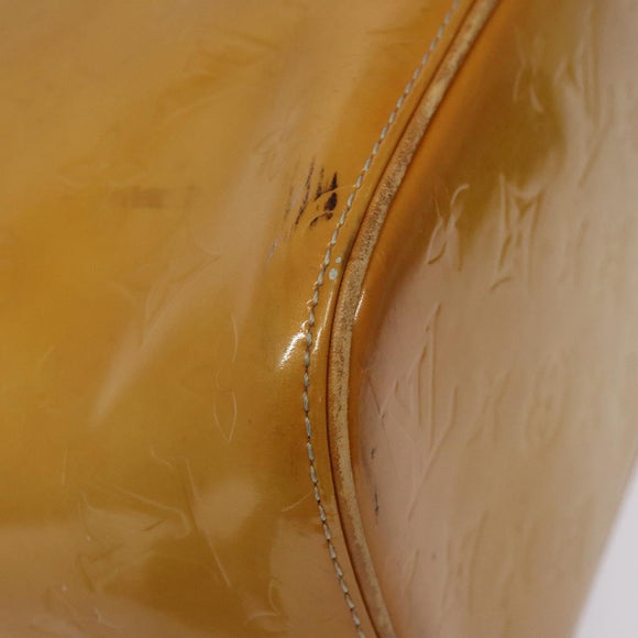 LOUIS VUITTON Monogram Vernis Houston Hand Bag Beige M91004 LV Auth 118545