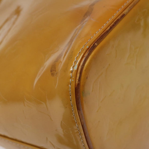 LOUIS VUITTON Monogram Vernis Houston Hand Bag Beige M91004 LV Auth 118545